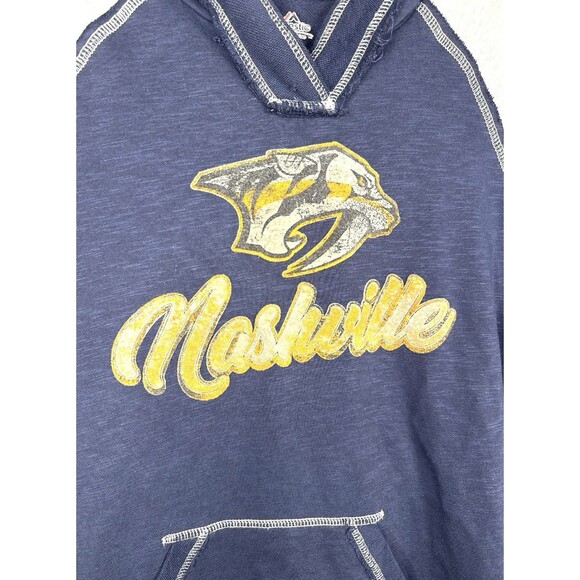 NHL Nashville Predators Women’s Hoodie Blue Gray Long Sleeve Majestic Medium - Picture 3 of 8